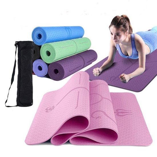 Thảm Yoga 8mm hai lớp màu tím hồng