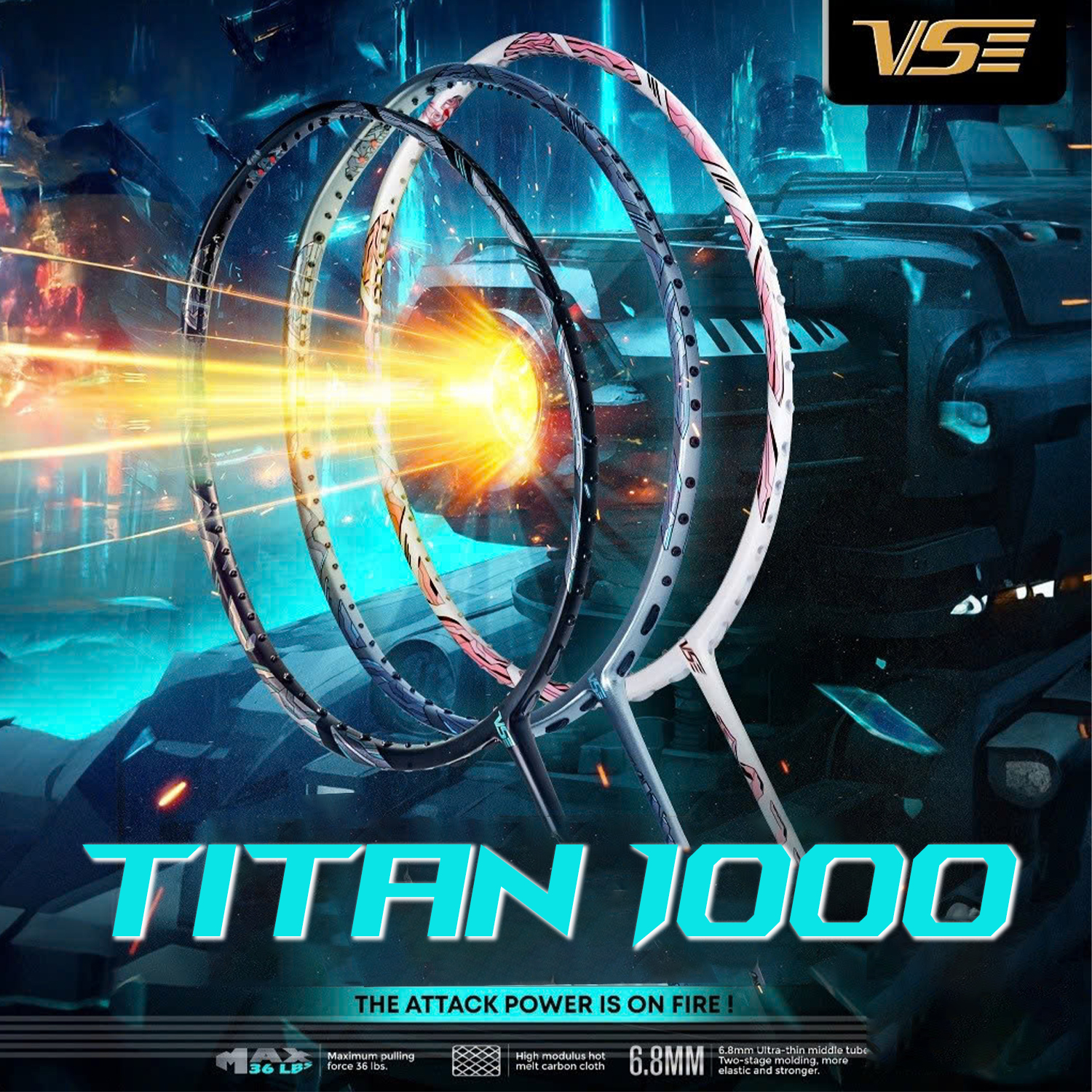 Vợt cầu lông VS Titan 1000 màu xám xanh