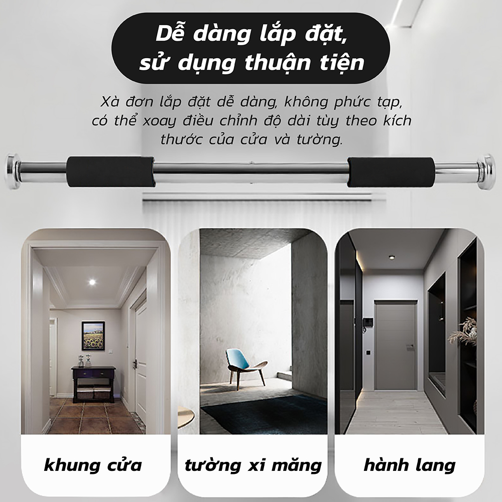 Chi tiết thanh xà đơn gắn cửa 0,8 m