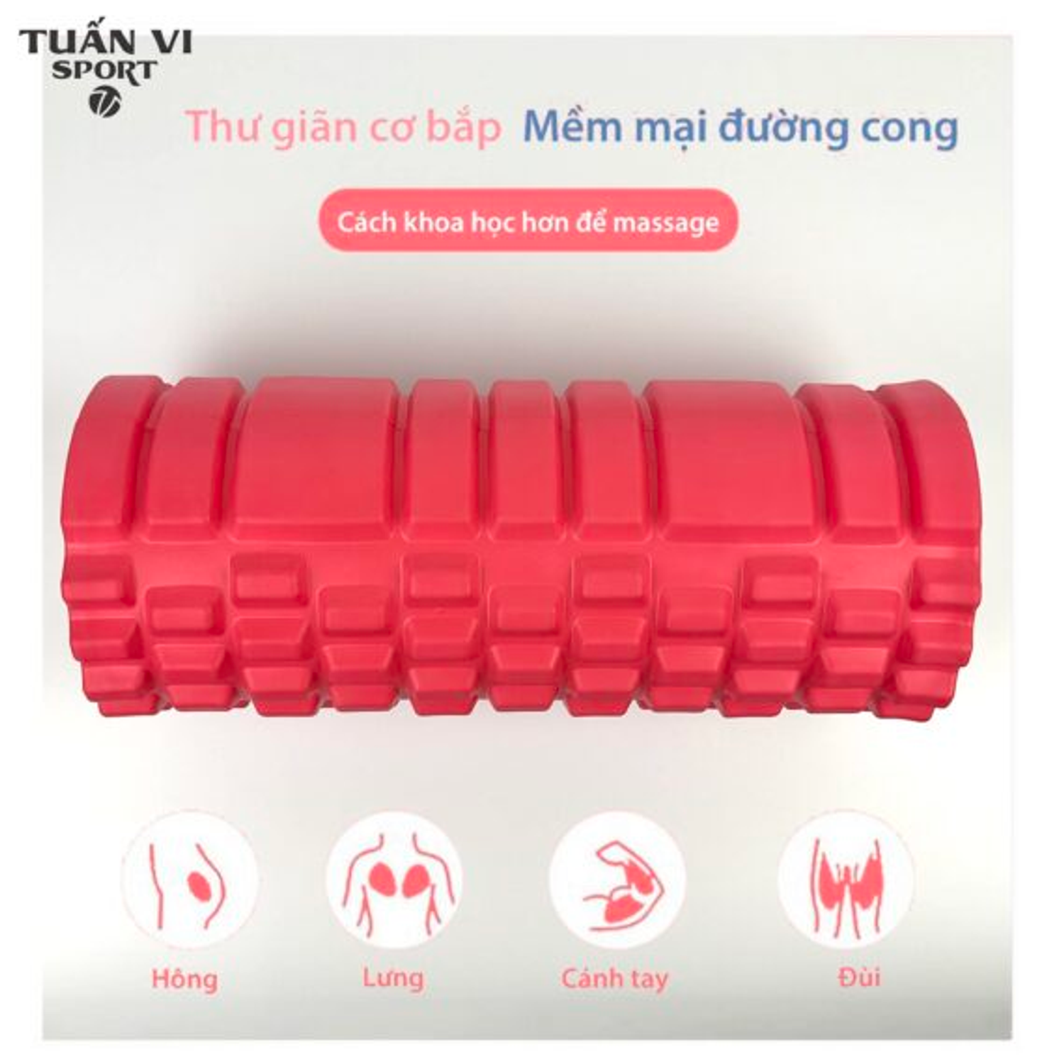Chi tiết bề mặt gai con lăn Yoga 33 × 14 cm