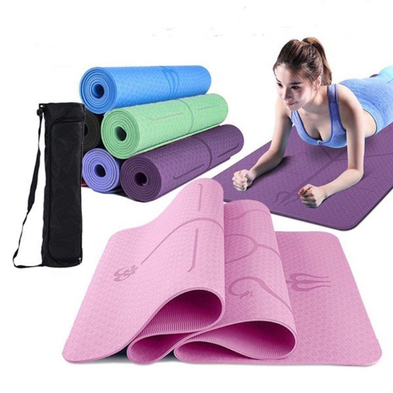 Thảm Yoga 8 mm hai lớp màu tím hồng