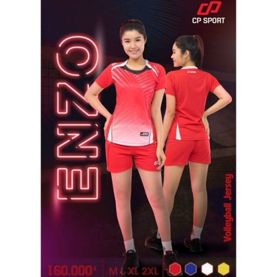 Bộ quần áo bóng chuyền CP Enzo màu Đỏ