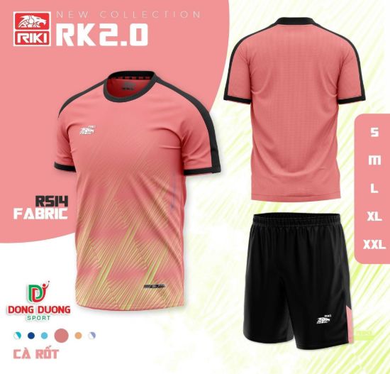 Bộ quần áo bóng đá Riki RK2.0 màu hồng đen