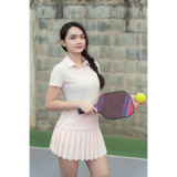 Chân váy xếp ly thể thao màu trắng