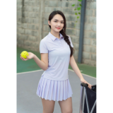 Chân váy xếp ly thể thao màu tím
