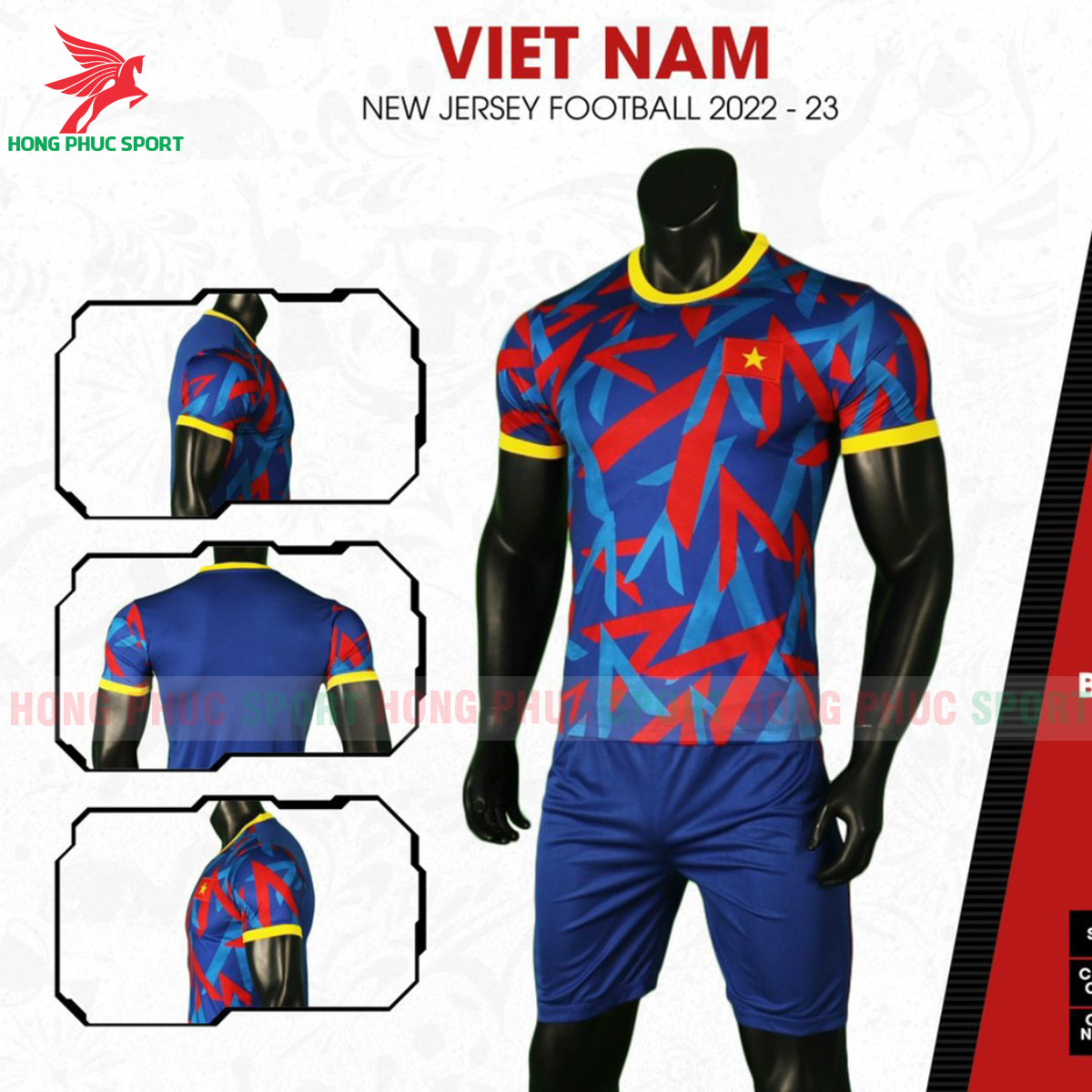 Bộ quần áo bóng đá tuyển Việt Nam xanh đỏ