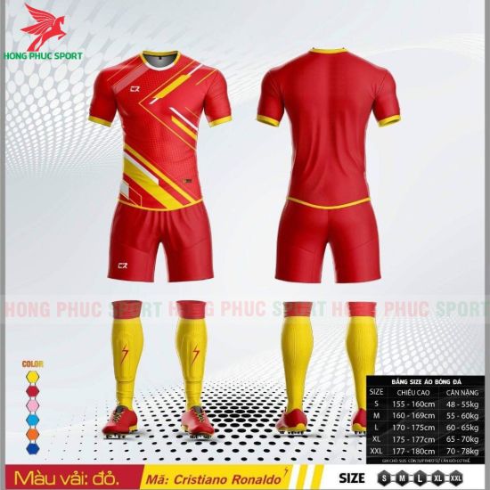 Áo bóng đá không logo người lớn màu đỏ