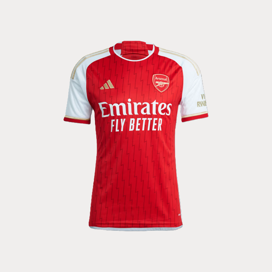 Áo đá bóng QA Justplay Arsenal 24 - Đỏ/Trắng/Vàng