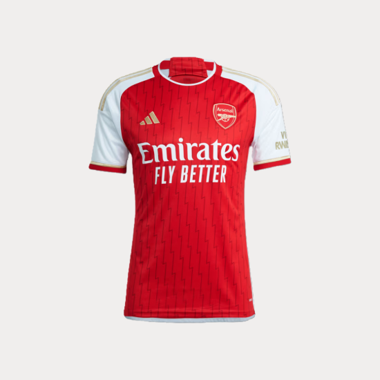 Áo đá bóng QA Justplay Arsenal 24 - Đỏ/Trắng/Vàng